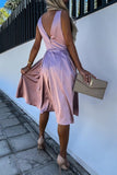 Celebrities Elegant Solid Solid Color V Neck Princess Dresses