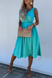 Celebrities Elegant Solid Solid Color V Neck Princess Dresses
