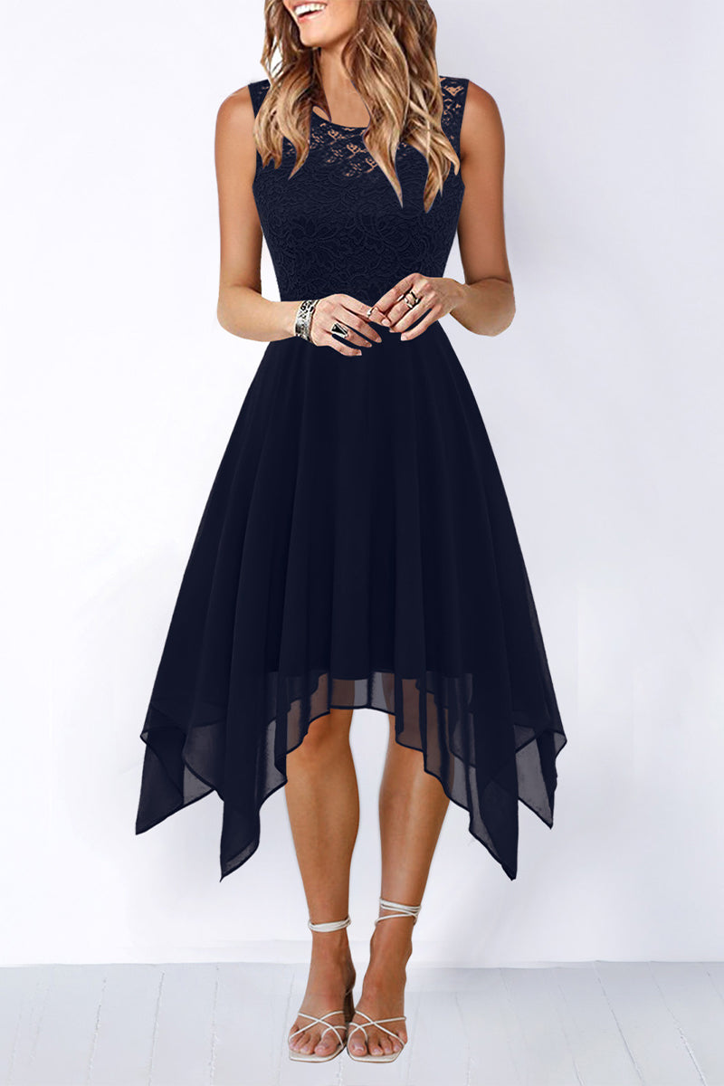 Elegant Formal Solid Asymmetrical O Neck Evening Dress Dresses – Bohonini