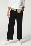 Casual Solid Patchwork Loose High Waist Straight Solid Color Bottoms