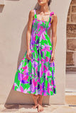 Vestidos estampados com alças finas fashion street dot patchwork (22 cores)