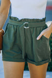 Casual sólido bolso solto cintura alta reta cor sólida bottoms