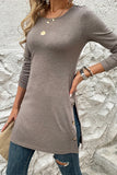 Casual Solid Buttons O Neck One Step Skirt Dresses(5 Colors)