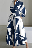 Vestidos longos com estampa casual sólido patchwork com decote em V (10 cores)