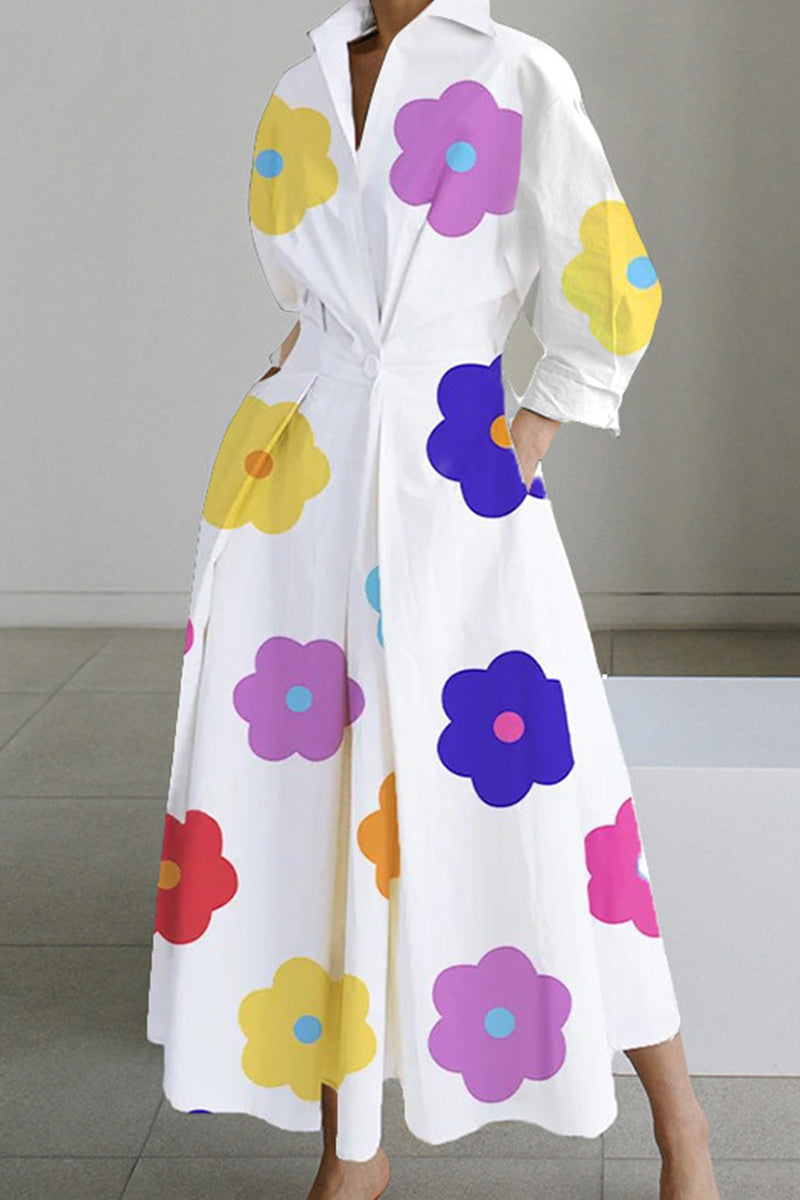Casual Print Solid Patchwork V Neck Long Dresses(10 Colors) – Bohonini