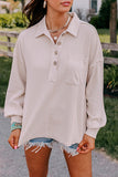 Casual Solid Make Old Turndown Collar Tops(5 Colors)