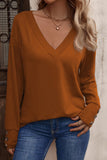 Sexy Simplicity Solid Buttons V Neck Tops(8 Colors)