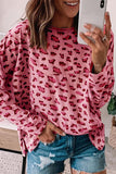 Casual Leopard Printing O Neck Tops(3 Colors)