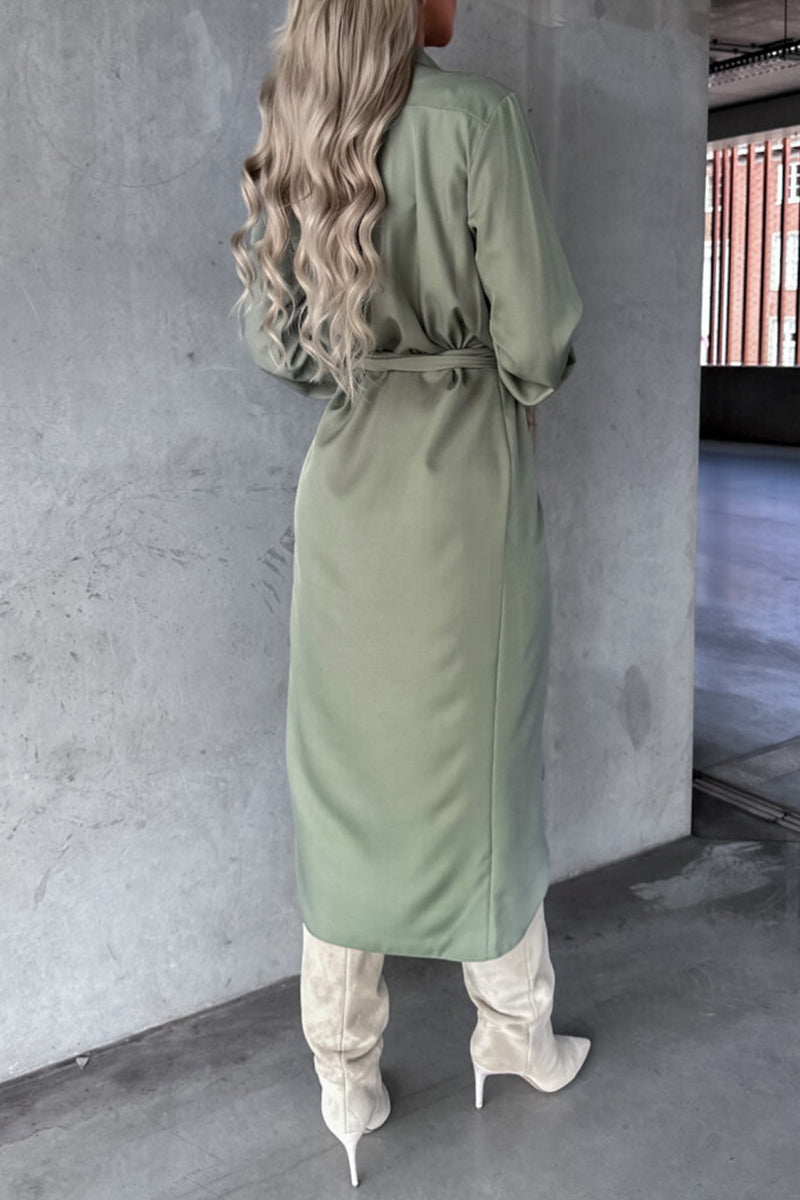 Elegant Solid Frenulum Turndown Collar Irregular Dresses(3 Colors)